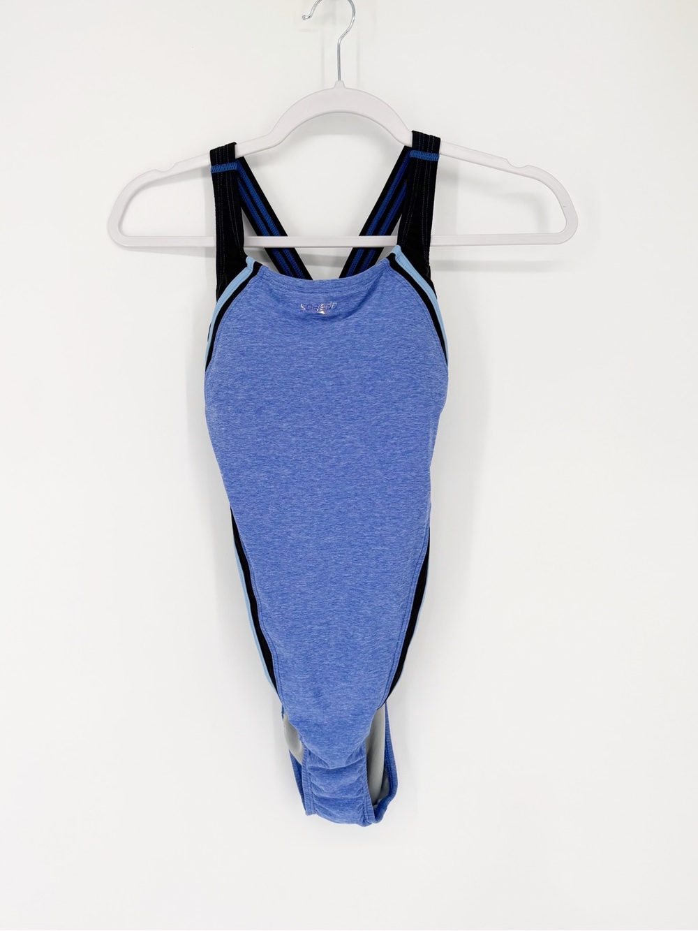 NWT Speedo Heather Quantum Splice Swimsuit Size 8 Hyper Blue